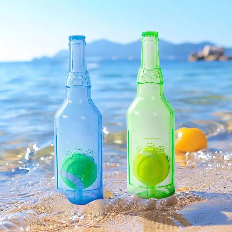 Hondenspeeltje BounceBottle | Piept & Stuitert | TPR-Rubber met Tennisbal-Design | Voor Kleine tot Grote Honden