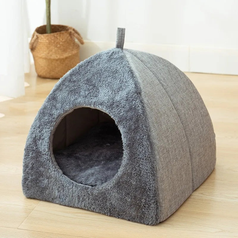 Triangelnest - Luxe Fluwelen Kattenhuis Binnen voor Ultiem Comfort