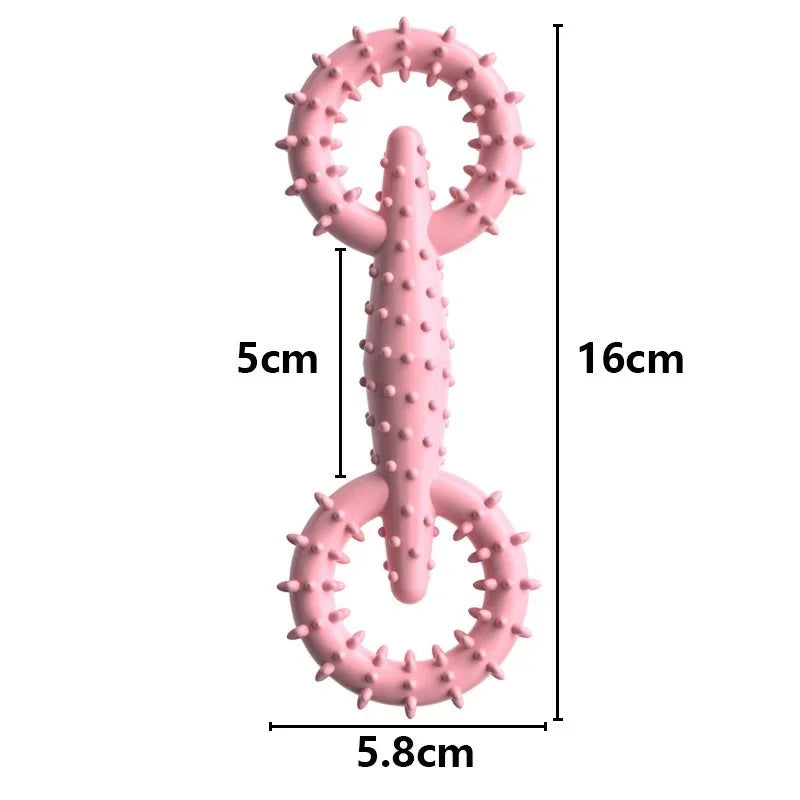 DentaPla Kauwspeeltje Hond | Dubbel-Ring Ontwerp | Tandverzorging & Bijtbestendig | 16x5,8 cm | TPR