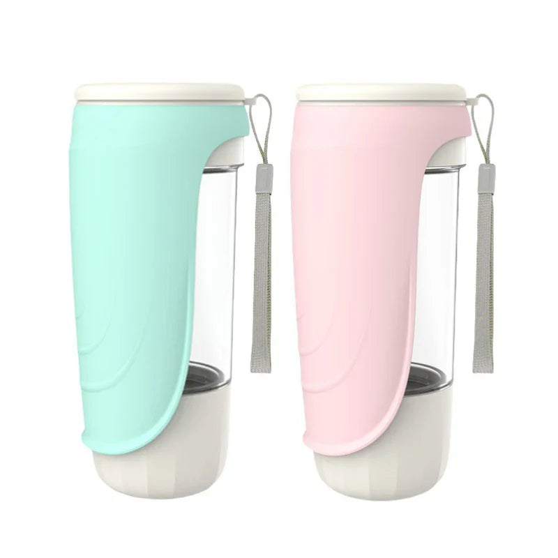 AquaPaws 2-in-1 Hondenwaterfles | Met opvouwbare kom & voedercompartiment | Voor kleine & grote honden | Ideaal voor onderweg