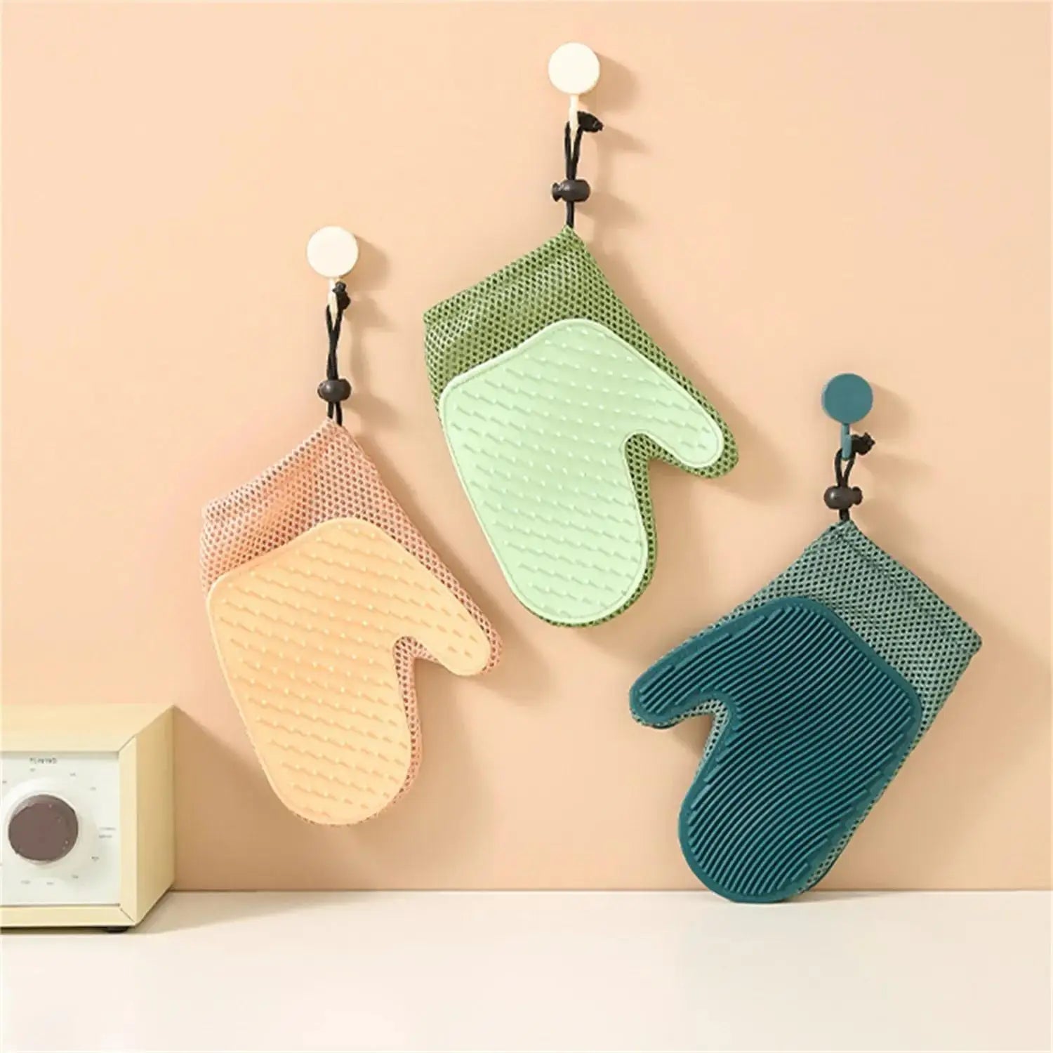 Pawrella 2-in-1 Huisdierhandschoen | Vachtverzorging & Haarverwijdering in één | Voor katten & honden | Siliconen nopjes | Wasbaar