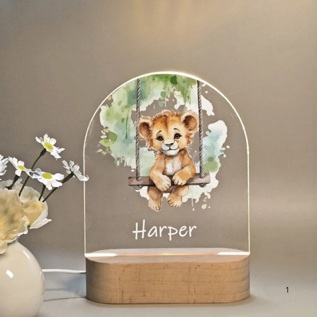 Persoonlijke nachtlamp met naam – Zachte warme LED-verlichting voor kinderen