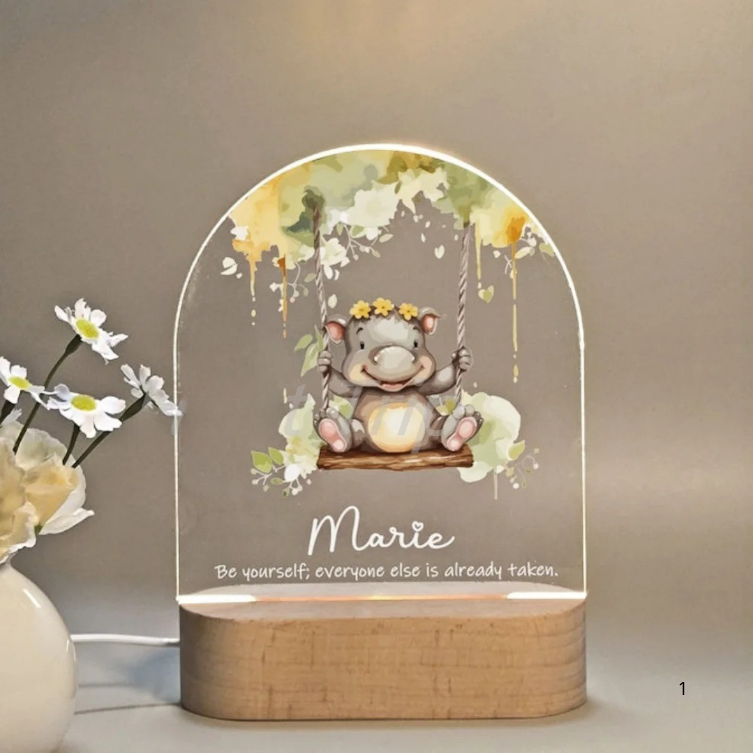 Persoonlijke nachtlamp met naam – Zachte warme LED-verlichting voor kinderen