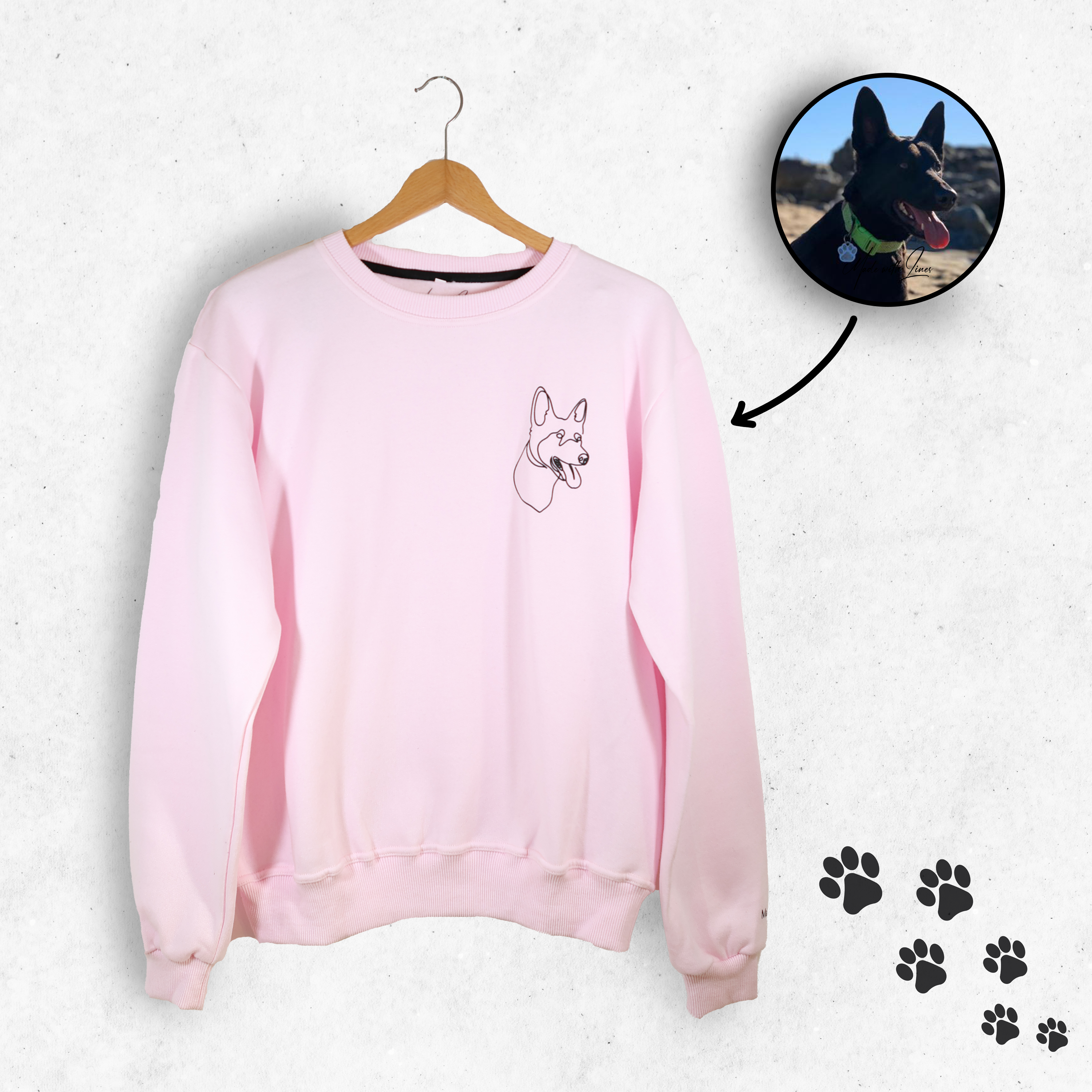 PawsySweater | Gepersonaliseerde hoodie met je viervoeter
