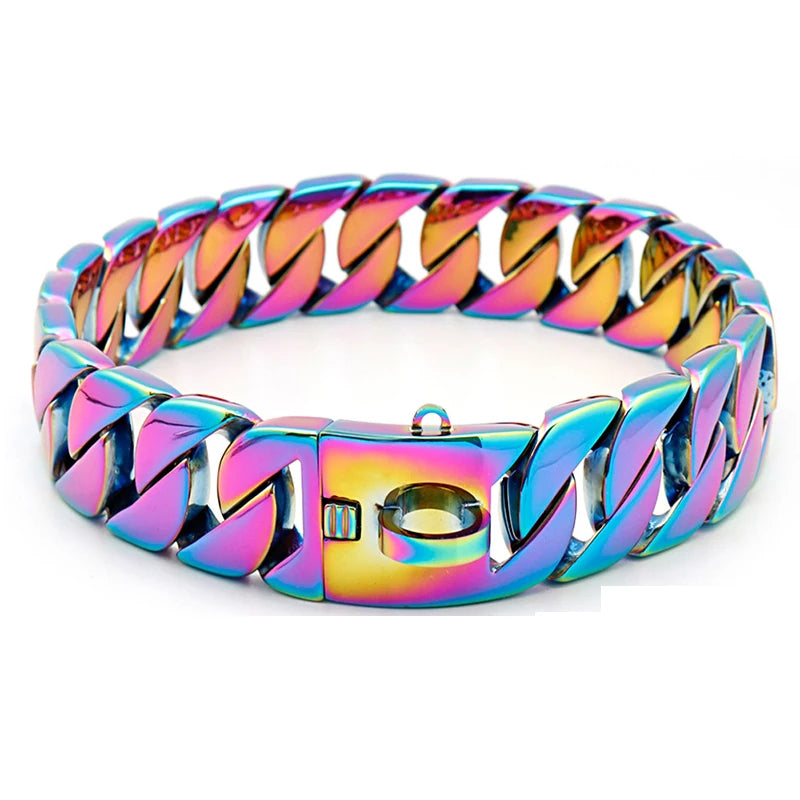 KrachtHals Metalen Hondenhalsband – Robuuste RVS Halsband voor Grote Honden