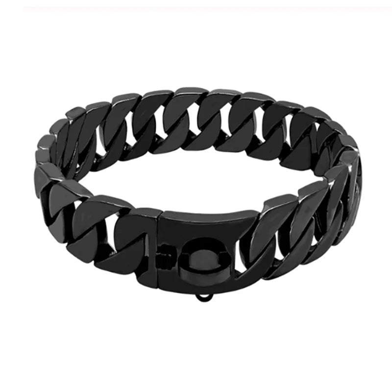 KrachtHals Metalen Hondenhalsband – Robuuste RVS Halsband voor Grote Honden