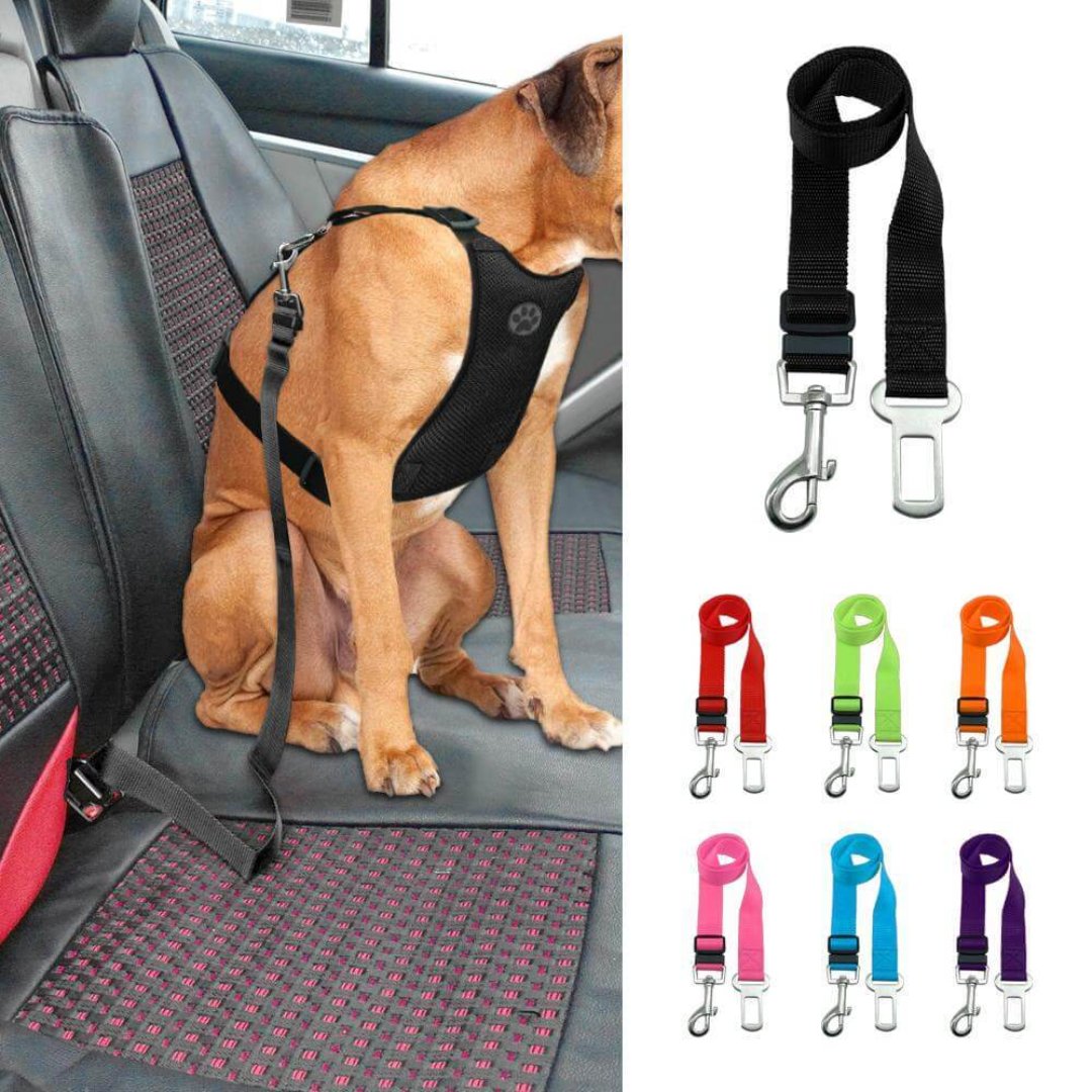 Pupguard - Verstelbare Hond Veiligheidsgordel voor Auto, Rotating Click Sluiting