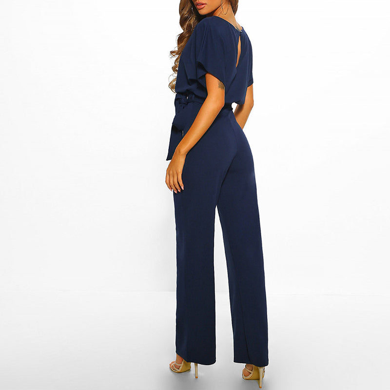 Elegante Dames Jumpsuit Serava – Stijlvolle Donkerblauwe Jumpsuit met Comfortabele Pasvorm