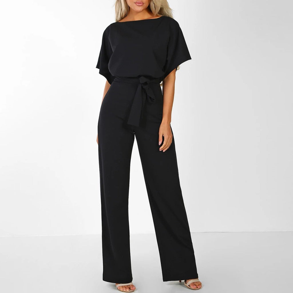 Elegante Dames Jumpsuit Serava – Stijlvolle Donkerblauwe Jumpsuit met Comfortabele Pasvorm