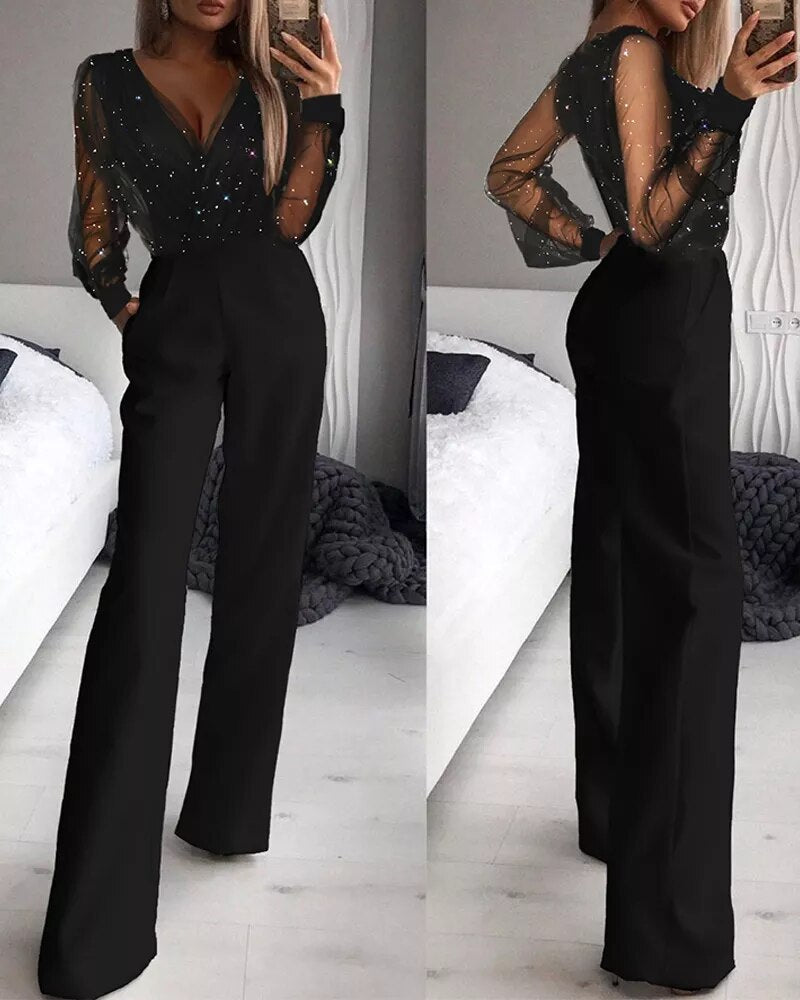 Elegante Dames Jumpsuit Liora – Zwarte Comfortabele Eenpijs voor Elke Gelegenheid