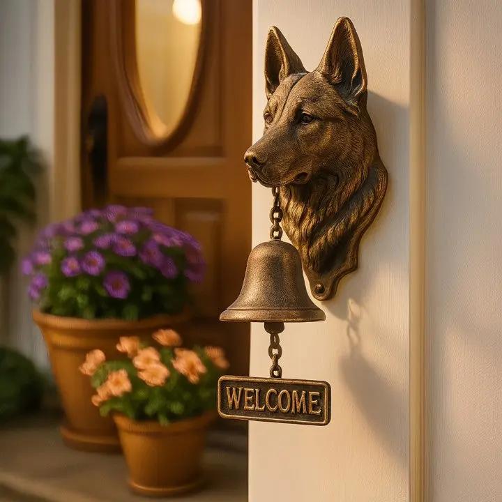 Welkomstbel HerderKlank – Handgemaakte Gietijzeren Deurbell met Hond