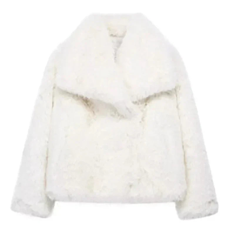 Fluffy Chic Damesjack – Korte Kunstbontjas voor Herfst en Winter