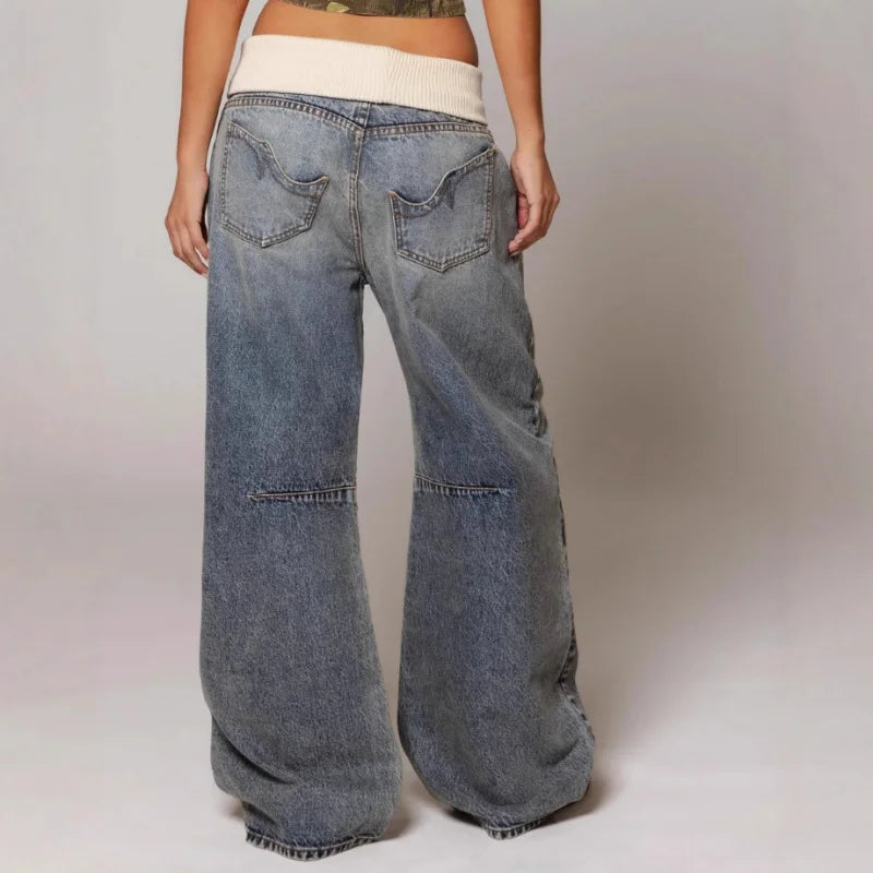 Vanessa Baggy Jeans Dames – Vintage wijde Denim-Broek