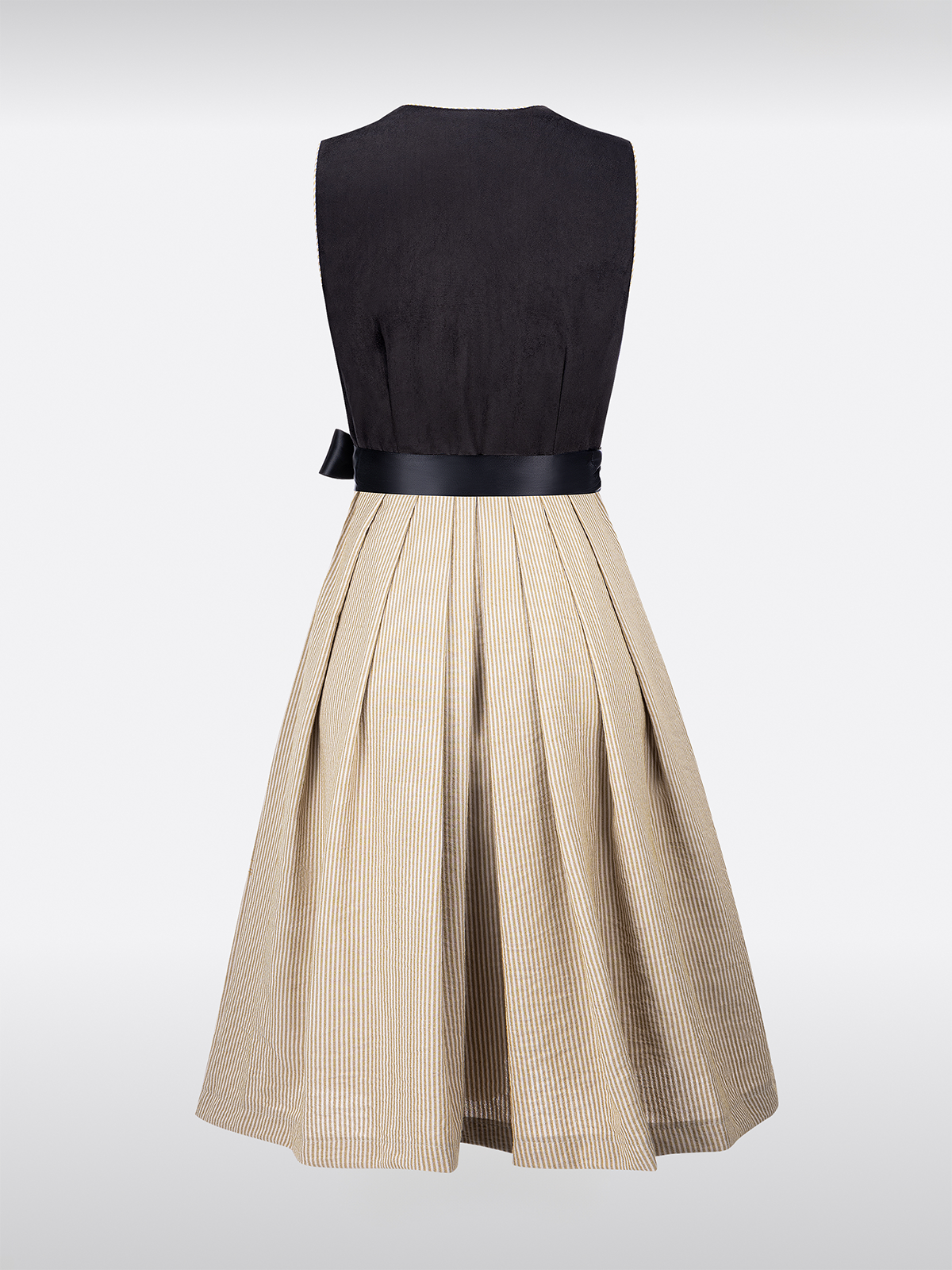 Zwarte Rechte Halslijn Gestructureerde Dirndl