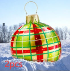 Opblaasbare Kerstbal Buiten Decoratie 60cm – Weerbestendige PVC Kerstdecoratie