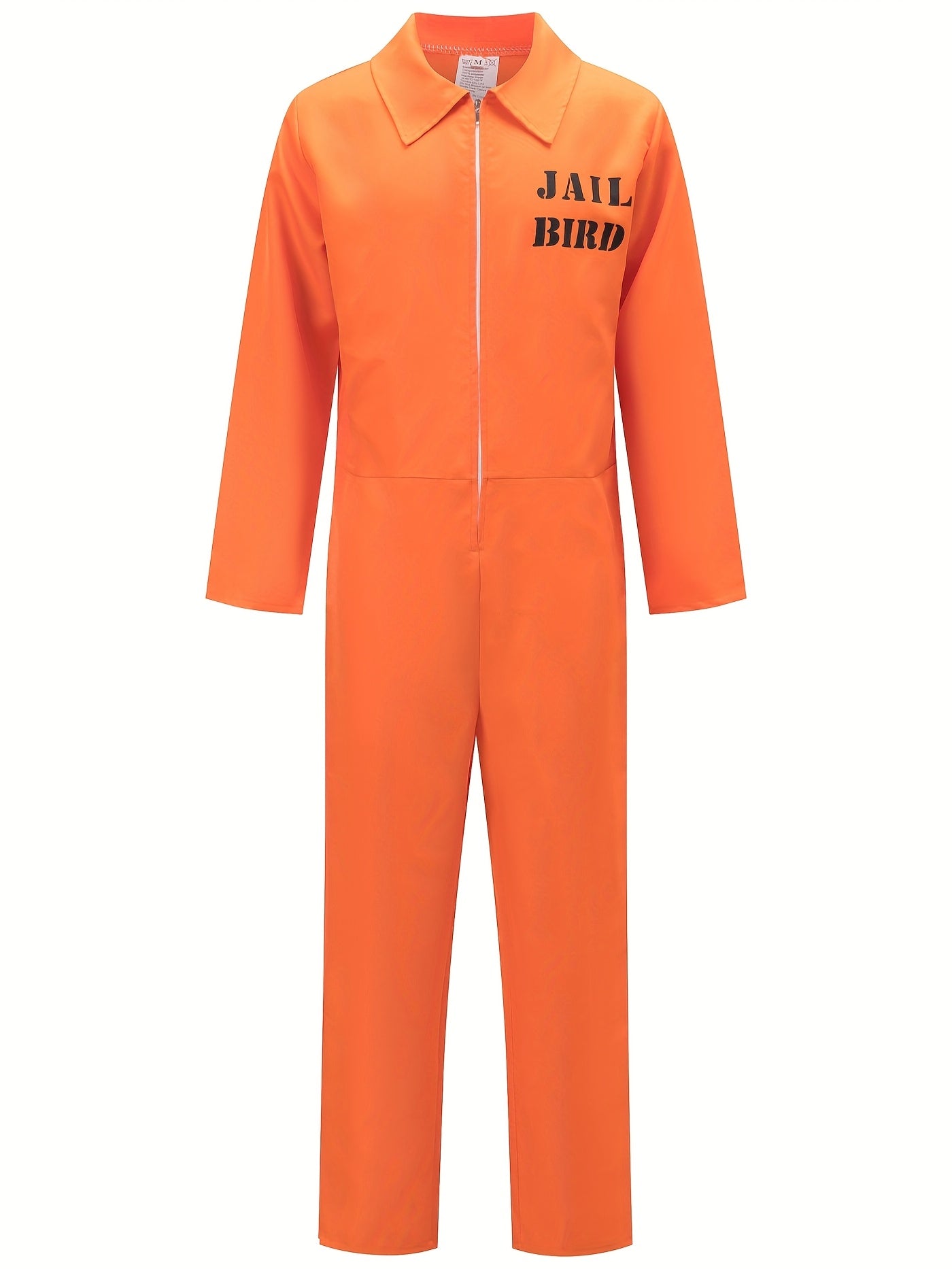 Heren Halloween Gevangenis Kostuum Jumpsuit met Lange Mouwen | Grappig