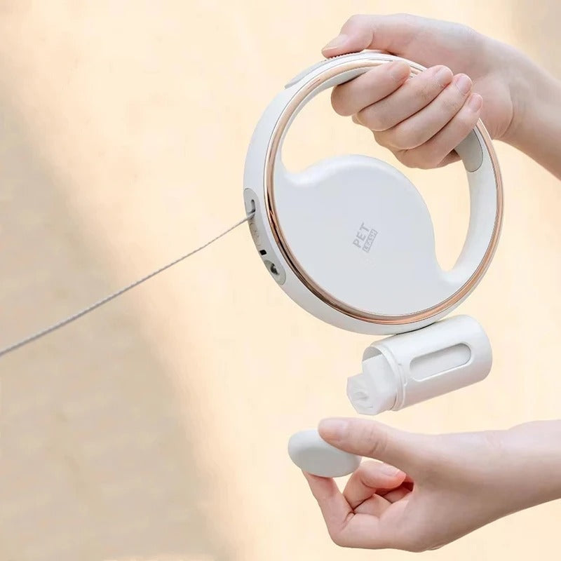 Automatische Hondenlijn LumoLeash | Met LED-licht & ergonomische grip | Terugtrekmechanisme | Voor kleine & middelgrote honden