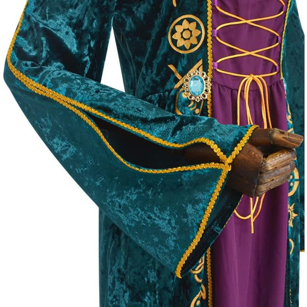 Velvet Lange Mouwen Halloween Hocus Pocus Kostuum Jurk | Maxi