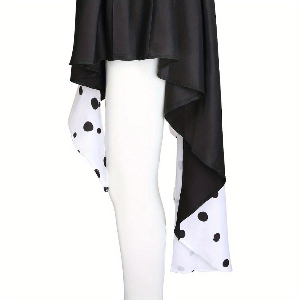 Vrouwen Hooded Halloween Film Kostuum Jurk | Asymmetrische Dalmatiër