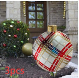 Opblaasbare Kerstbal Buiten Decoratie 60cm – Weerbestendige PVC Kerstdecoratie
