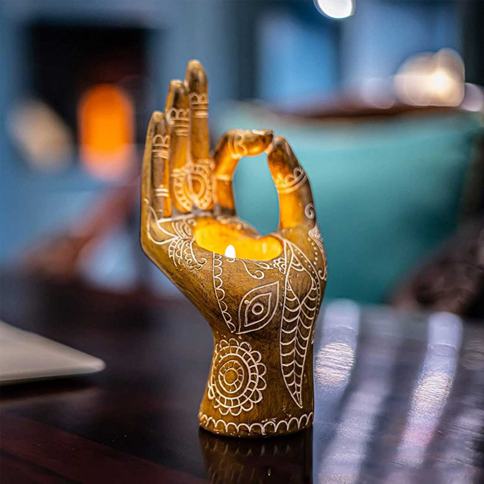 Boeddha Hand Kaarsenhouder - Zen Decor - Sereniteit