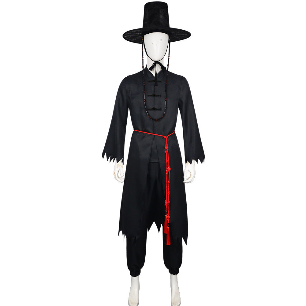 Jongens Zwart Halloween Kostuum Set Koreaanse Hanbok