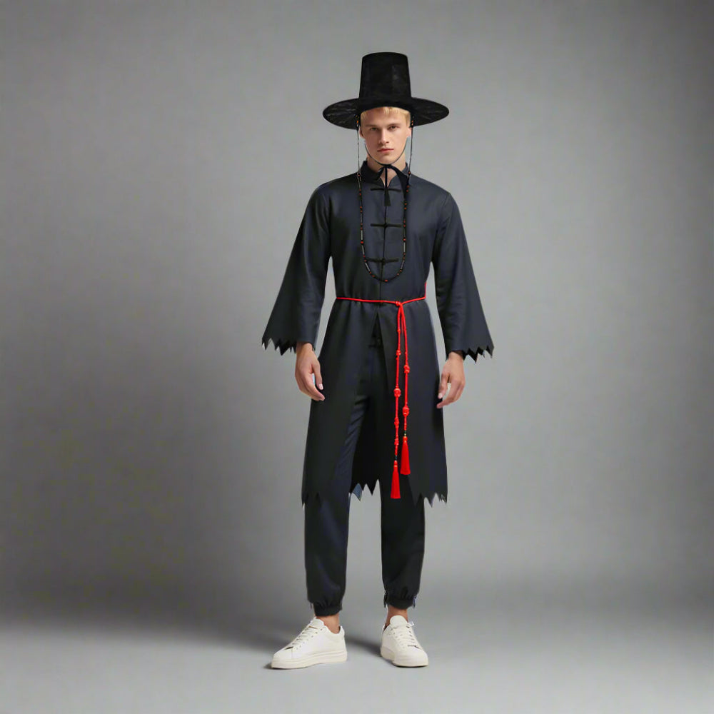 Jongens Zwart Halloween Kostuum Set Koreaanse Hanbok