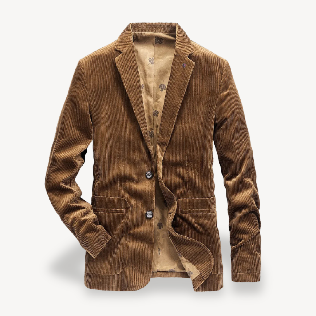 Heren Cordura Klassieke Blazer – Slim Fit Corduroy Jas in Retro-stijl