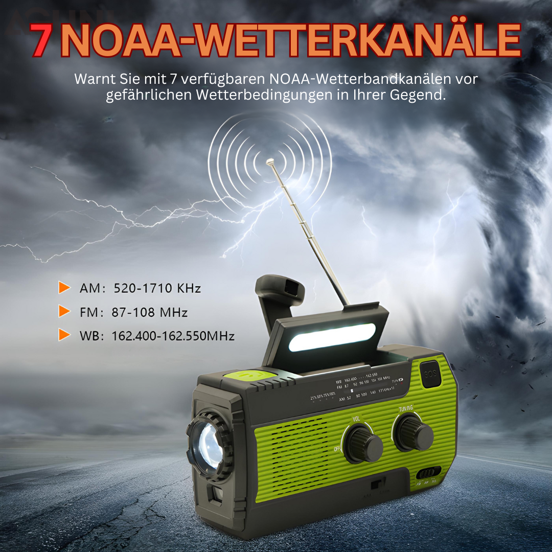 Draagbare noodradio op zonne-energie - PowerWave