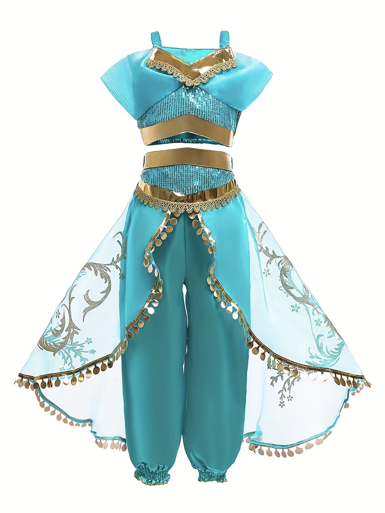 Dames Pailletten Fancy Halloween Kostuum Set | Mesh Versierd