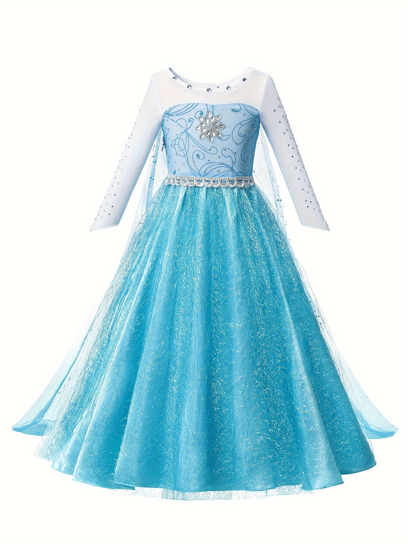 Meisjes Glitter Lange Mouw Halloween Prinsessen Kostuum Jurk | Maxi