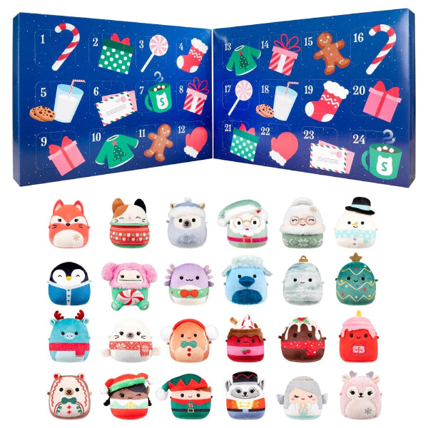 SquishJoy Vakantie Verrassingsset | Feestelijke adventskalender gevuld met knuffelbare Squishmallows!
