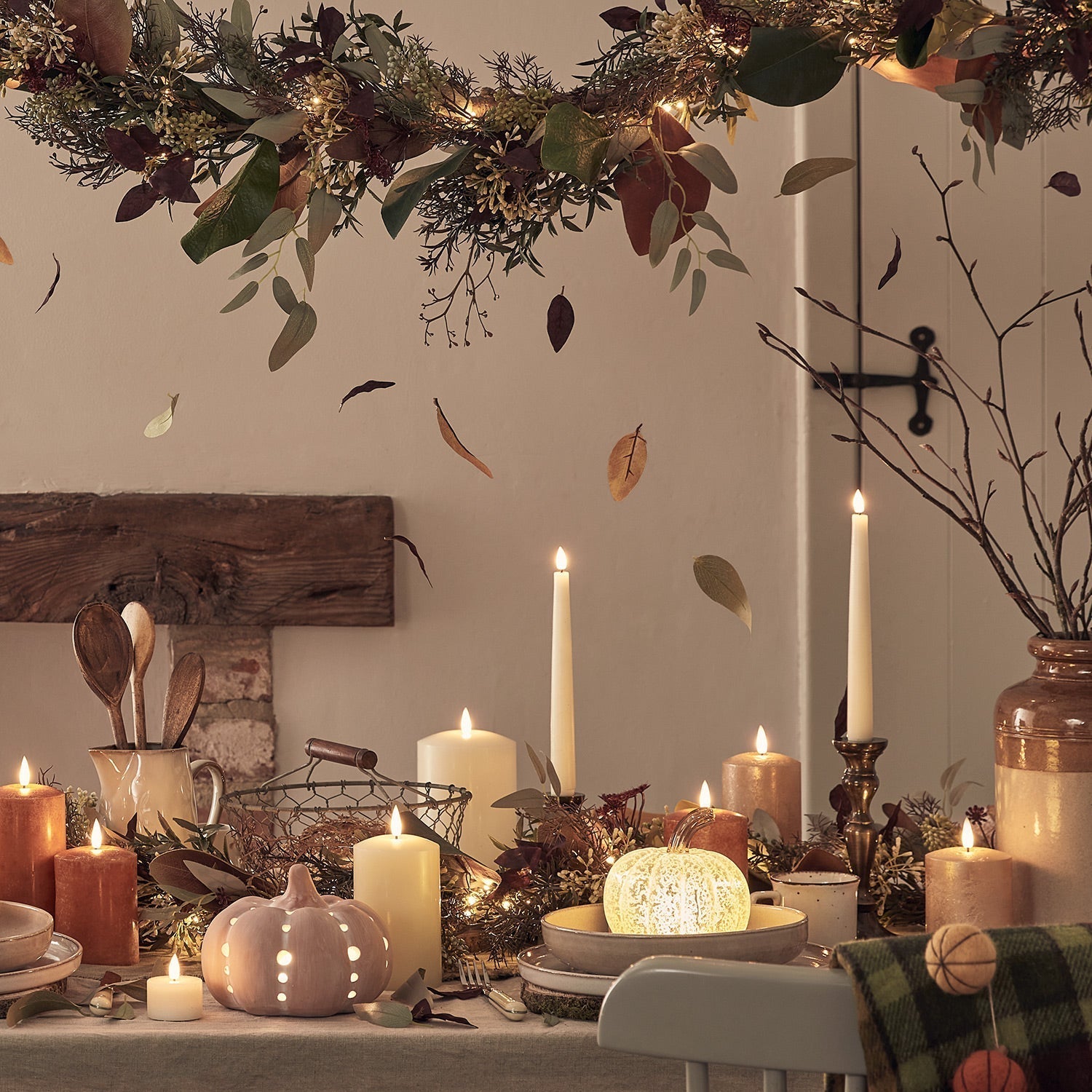 Halloween Decoraties Glas LED Pompoenlicht