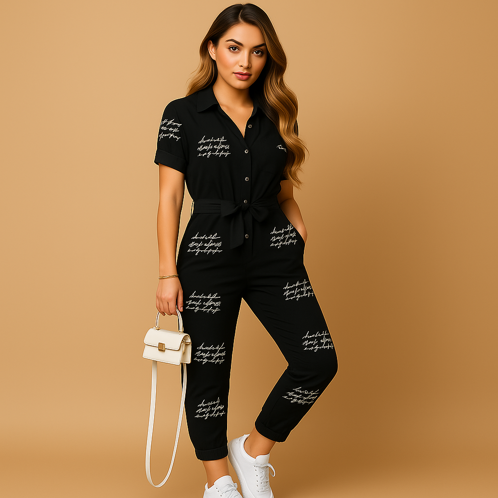 Elvira Elegante Dames Jumpsuit – Stijlvolle Eendelige Outfit met Knopsluiting
