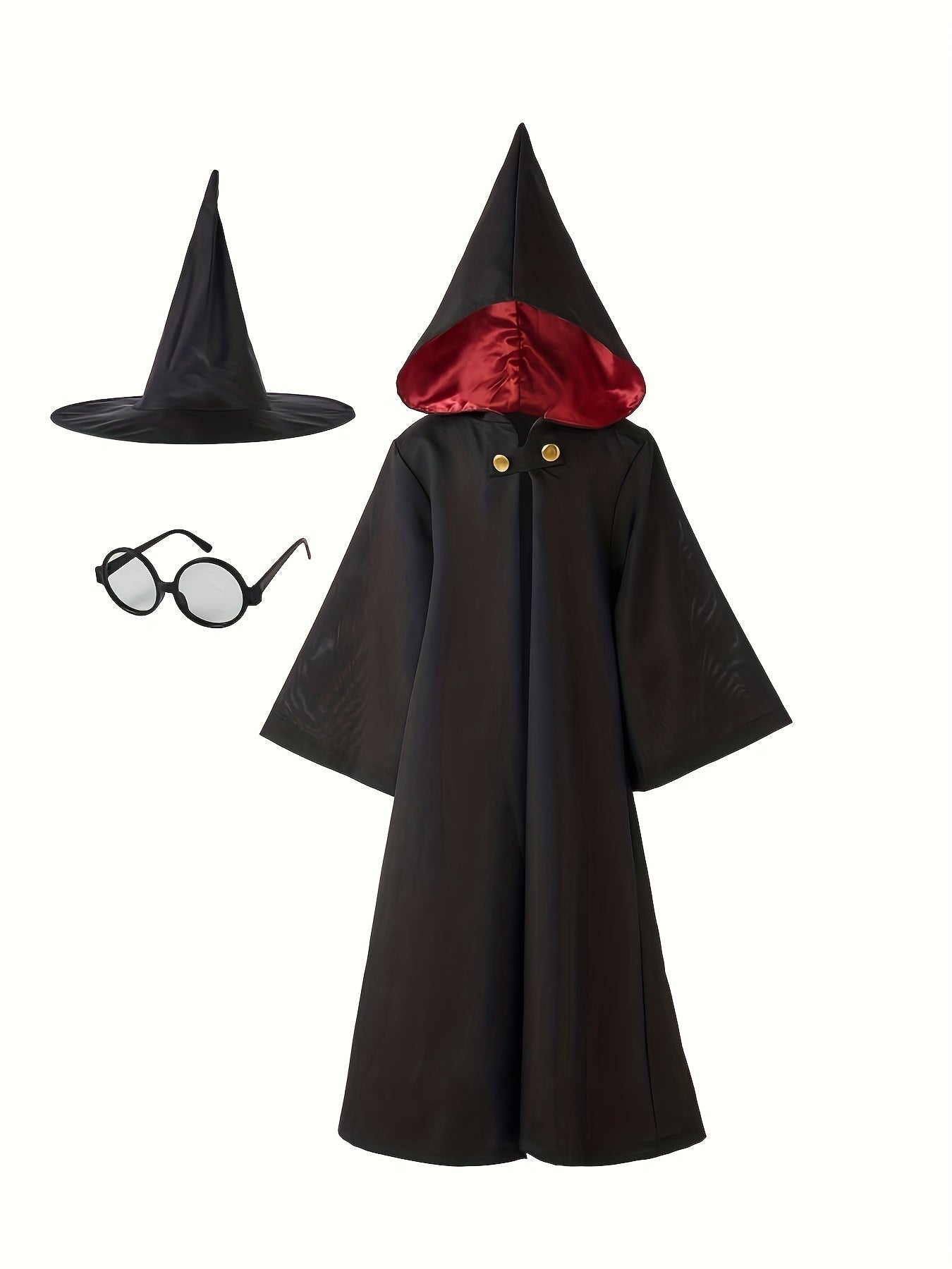 Kinderen Gewaad Tovenaar Halloween Kostuum Set | Robe Bril Hoed