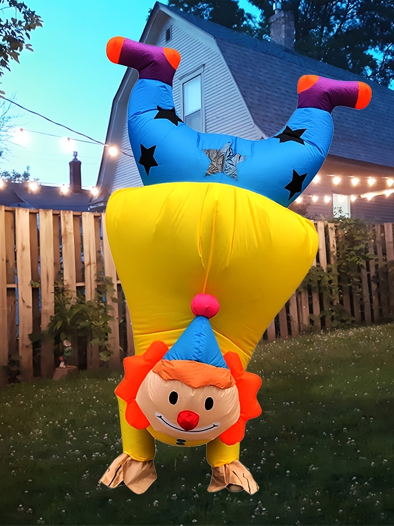 Grappig Opblaasbaar Halloween Clown Kostuum | Volwassen Opblaaspak