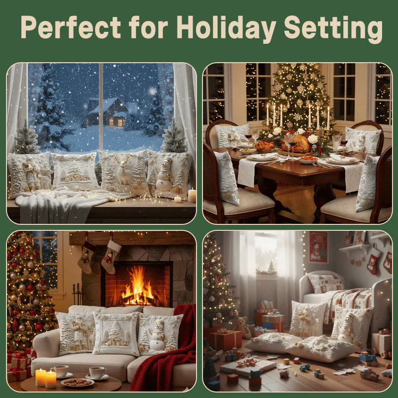 DecorCovers | 3D Kerst Decoratieve Hoezen Set van 4 Eenheden