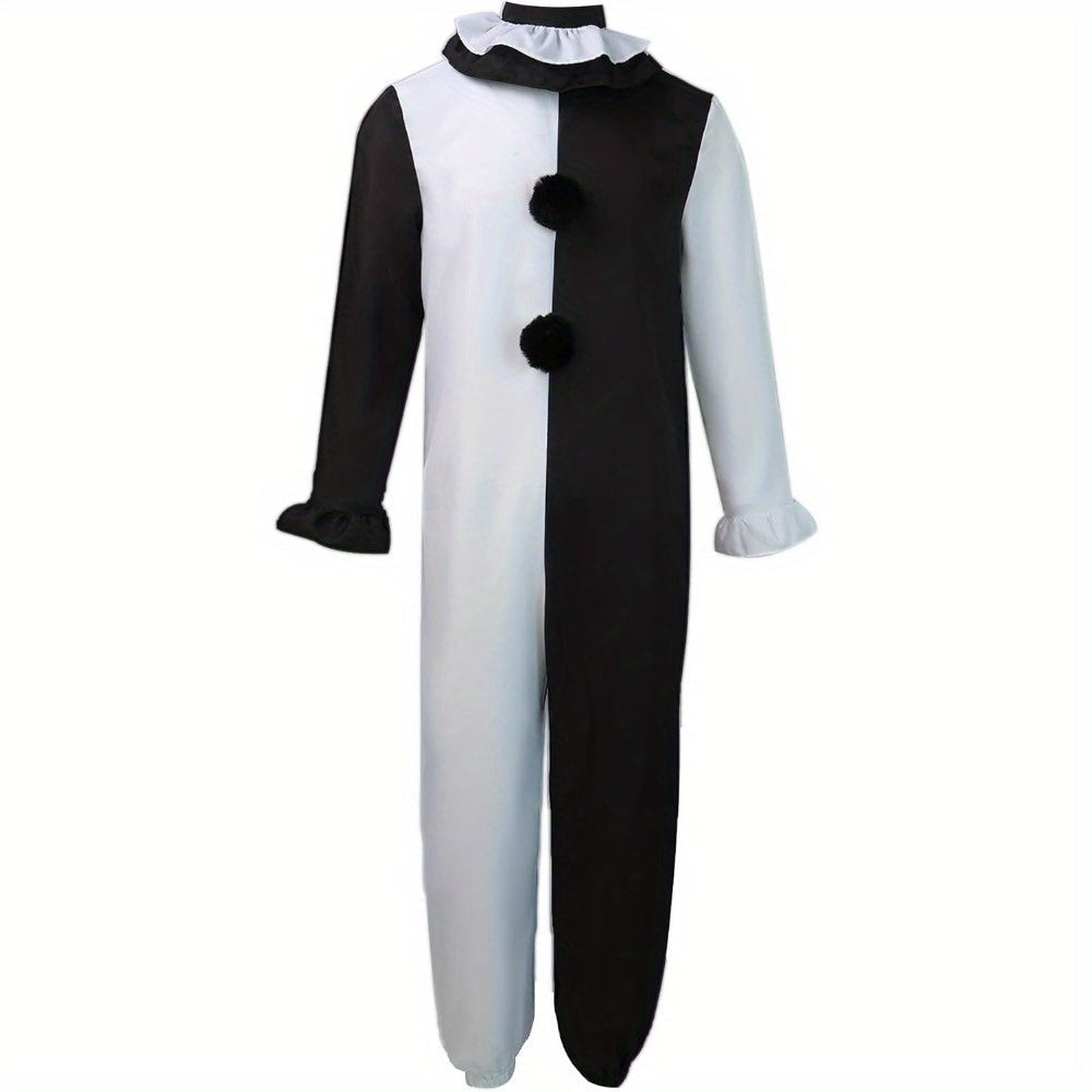 Unisex Vintage Lange Mouwen Halloween Kostuum Jumpsuit | Pom Poms