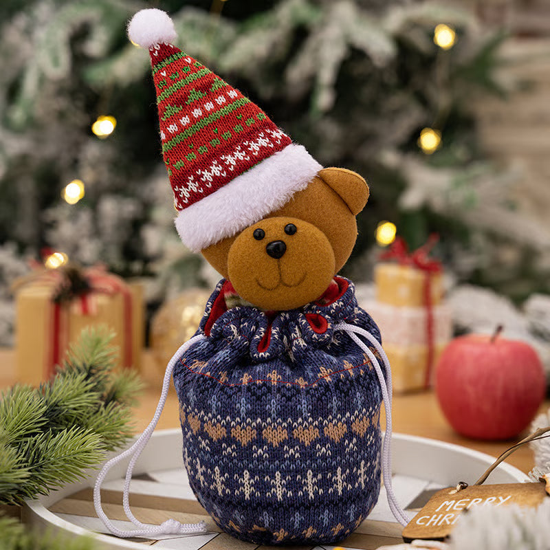 KnitJoy Kerstcadeauzak met Pop – Herbruikbare Brei-cadeauzak voor Kinderen