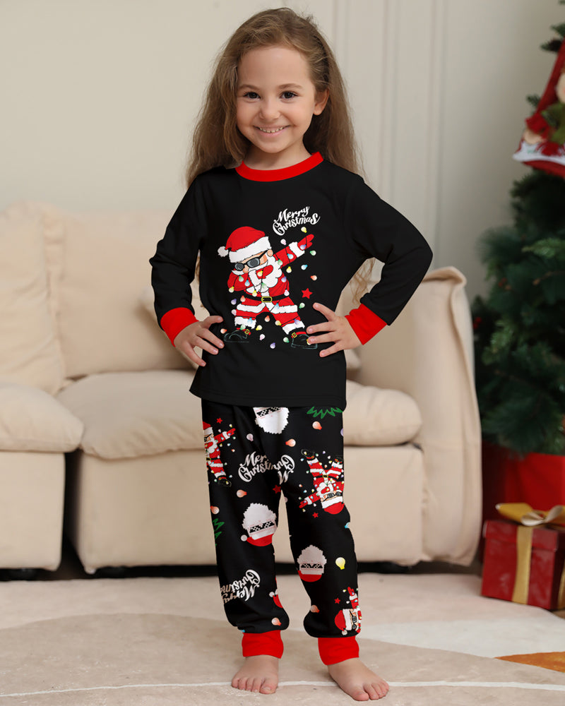 ClausJams | Ouder-Kind Pyjama Set met Santa Claus Lampje Print