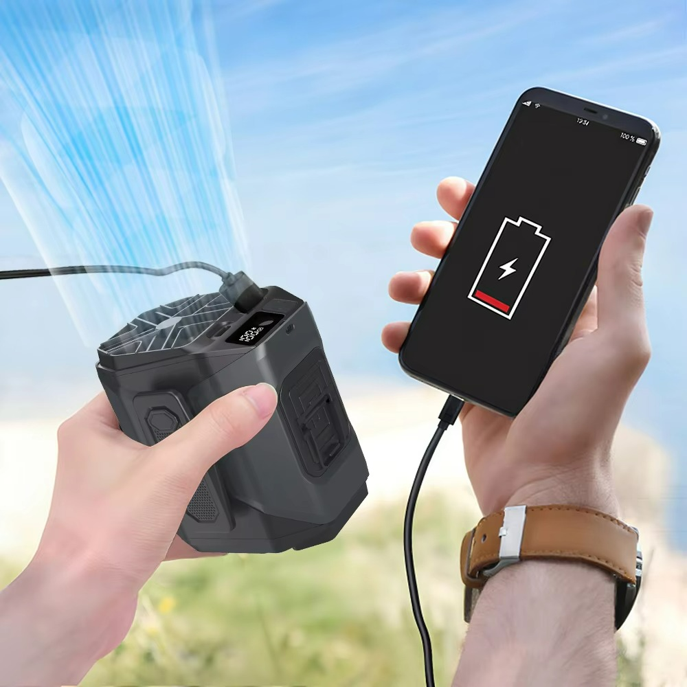 Venturo Breeze Fan | Draagbare herenventilator met powerbank en LED-lamp