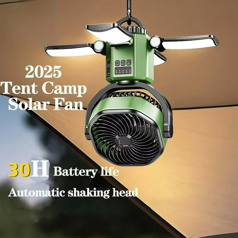VenturoX Camping Ventilator | Draagbare ventilator met 4 snelheden en LED-verlichting