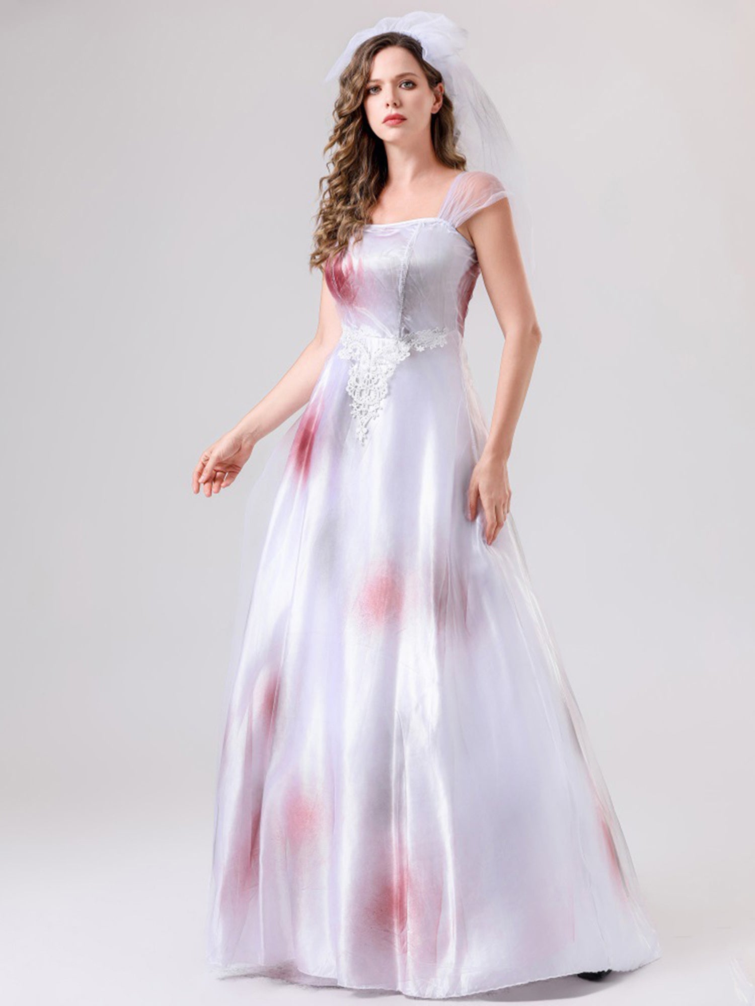 Vrouwen Spooky Bloedige Halloween Lijk Bruid Kostuum Jurk | Maxi