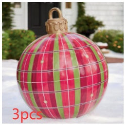 Opblaasbare Kerstbal Buiten Decoratie 60cm – Weerbestendige PVC Kerstdecoratie