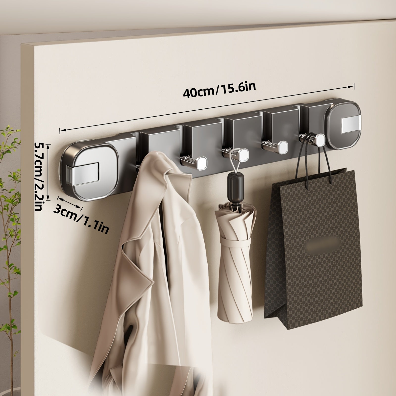 Wandhaakpaneel Zonder Boren – OrganiserenPlus Verborgen 5-Haken Rek