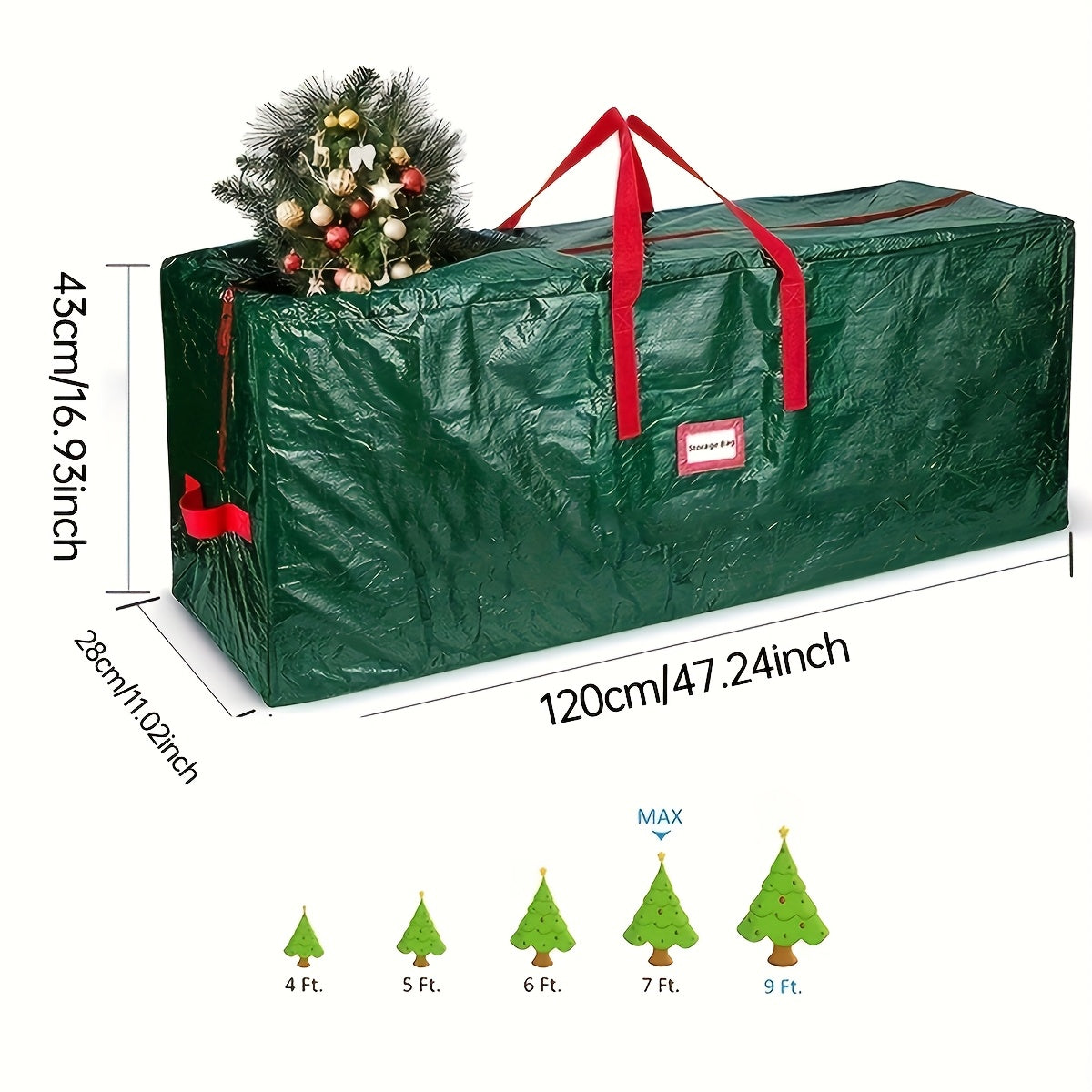 Grote Opbergzak voor Kunstkerstbomen – Waterdicht en Duurzaam Polyester Model TreeTote