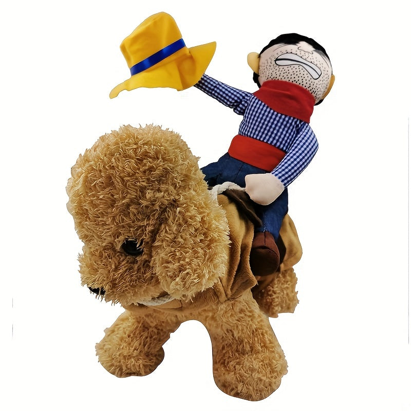 Grappige Rijdende Hond Halloween Kostuum | Pluche Zadel Outfit