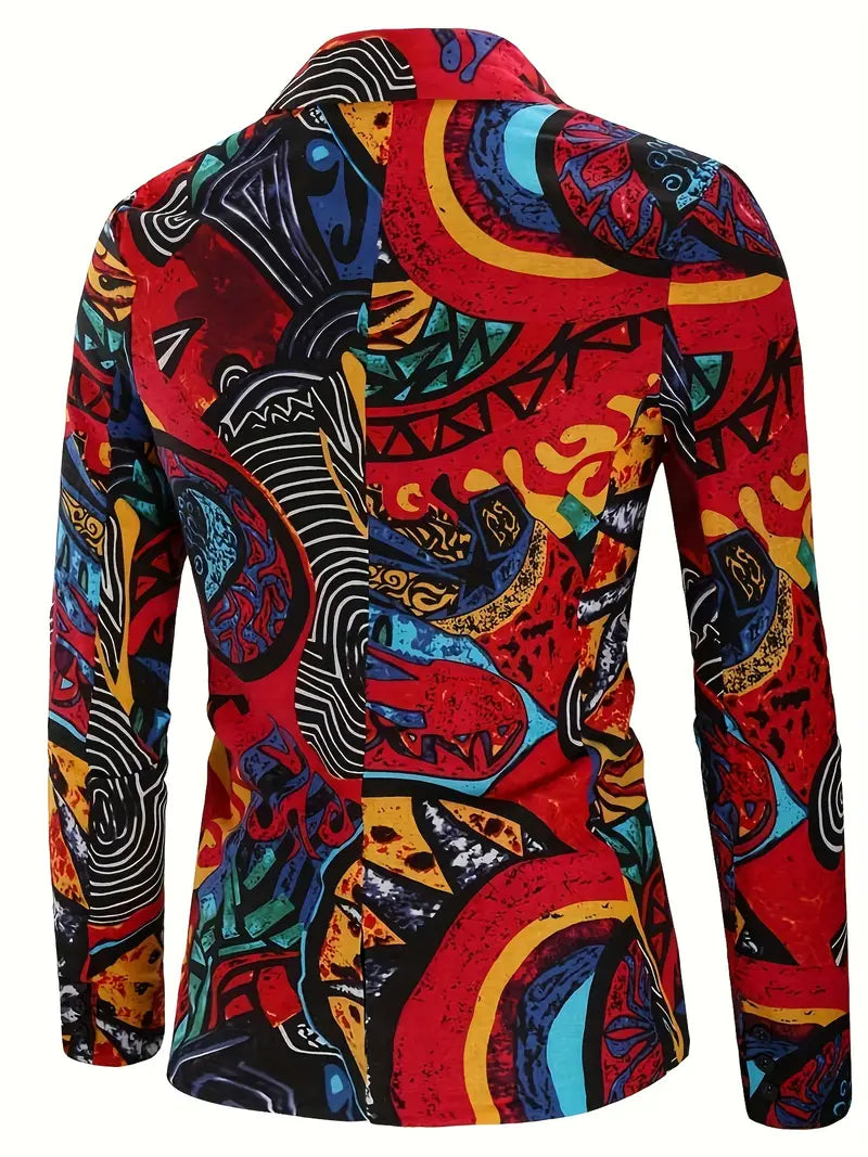 Carnaval Kleurrijk Herenpak - Slim Fit Tweedelig Kostuum met Broek voor Feesten en Carnaval