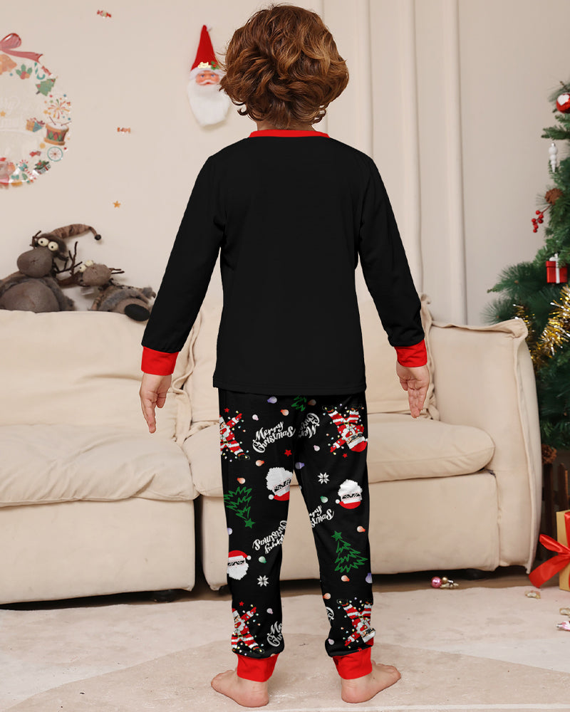 ClausJams | Ouder-Kind Pyjama Set met Santa Claus Lampje Print