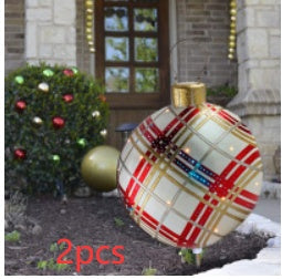 Opblaasbare Kerstbal Buiten Decoratie 60cm – Weerbestendige PVC Kerstdecoratie